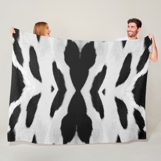 Realistic Holstein Cowhideが大きく見える フリースブランケット (インサイチュ)