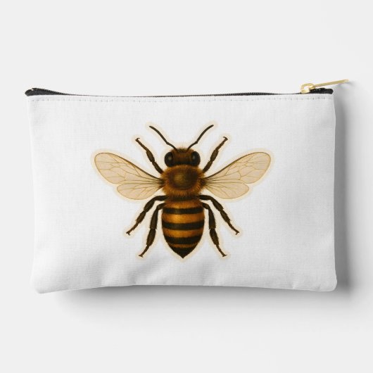 Realistic Honey Bee Design アクセサリーポーチ (裏面)