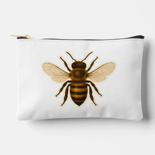 Realistic Honey Bee Design アクセサリーポーチ (正面)