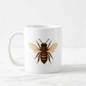Realistic Honey Bee Design コーヒーマグカップ (左)