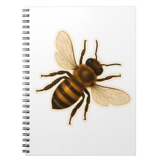 Realistic Honey Bee Design ノートブック (正面)