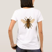 Realistic Honey Bee Design Tシャツ (裏面)