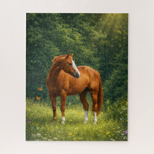 Realistic Horse Nature Jigsaw Puzzle ジグソーパズル (縦)