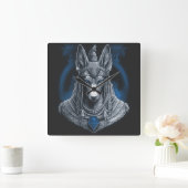 realistic illustration of the Egyptian god Anubis スクエア壁時計 (ホーム)