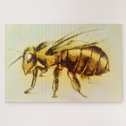 Realistic Insect Sketch, Yellow Hornet, Bee, Wasp ジグソーパズル (横)