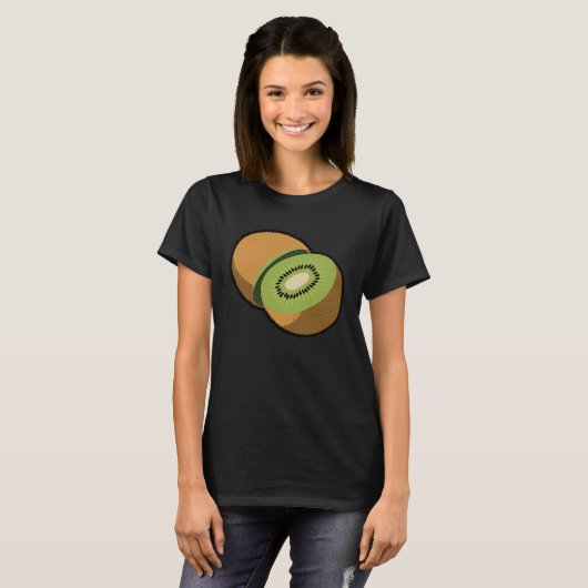 Realistic Kiwi Fruit Illustration Tシャツ (正面フル)