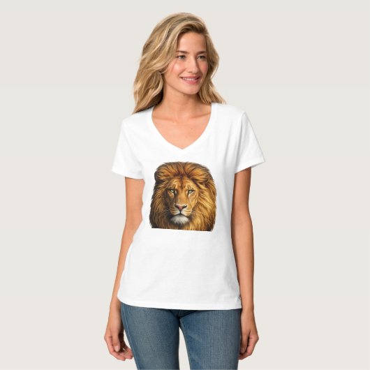 Realistic Lion Graphic T-Shirt Tシャツ (正面フル)
