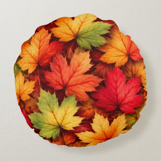 Realistic Maple Leaf Custom  ラウンドクッション (裏面)