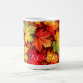 Realistic Maple Leaf Personalized Quote Autumn Mug コーヒーマグカップ (中央)