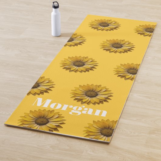 Realistic Minimal Sunflower Pattern Custom Apron ヨガマット (インサイチュ)