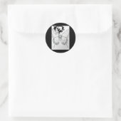 Realistic Monarch Butterfly Pencil Drawing Sticker ラウンドシール (バッグ)