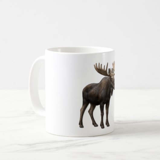 REALISTIC MOOSE DESIGN. SAMER BRASIL コーヒーマグカップ (正面左)