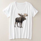 REALISTIC MOOSE DESIGN. SAMER BRASIL プラスサイズTシャツ (デザイン正面)