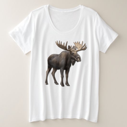 REALISTIC MOOSE DESIGN. SAMER BRASIL プラスサイズTシャツ (デザイン正面)