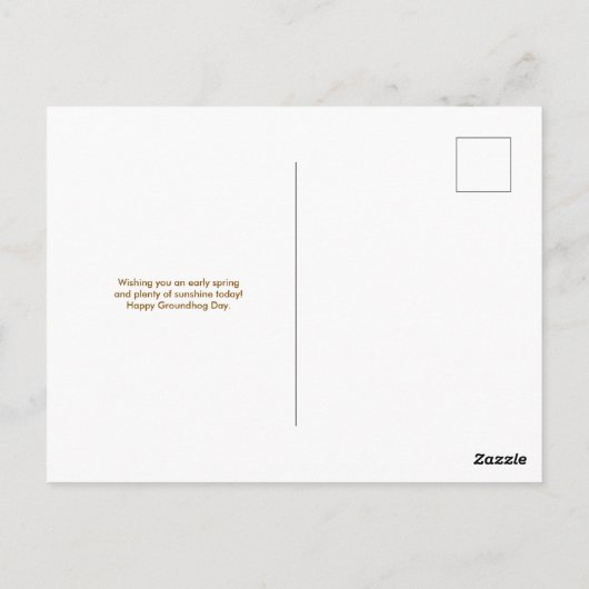 Realistic Nature Groundhog Peeking From Rocky Cave ポストカード (裏面)