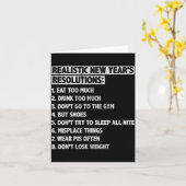 Realistic New Year's Resolutions Sayings Quote Fun カード (黄色い花)