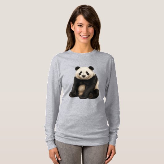 Realistic Panda Charm T-Shirt Tシャツ (正面フル)