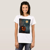 Realistic Pumpkin Glow – Scary & Stunning Look Tシャツ (正面フル)
