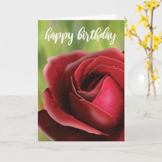 Realistic Red Rose Birthday Card カード (黄色い花)
