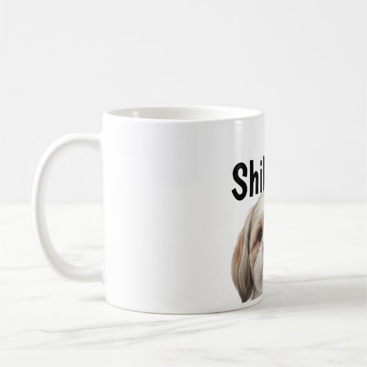 Realistic Shih Tzu Full Wrap 11oz Mug PNG | Custom コーヒーマグカップ (左)