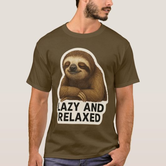 Realistic Sloth Sticker Tシャツ (正面)