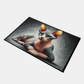 Realistic Sphynx Cat, Sphynx Hairless猫好き ドアマット (アングル)