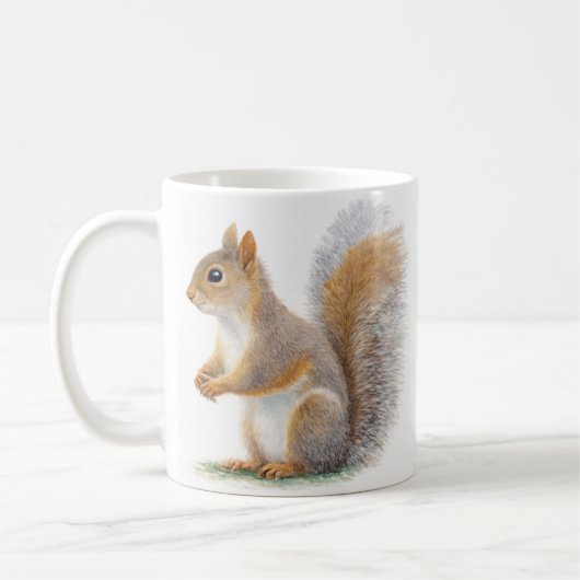 Realistic Squirrel Portrait コーヒーマグカップ (左)