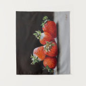 Realistic Strawberries Still Life Oil Painting タペストリー (正面)