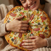 Realistic Supreme Pizza - Funny 3D Food Shaped ラウンドクッション