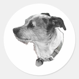 Realistic Terrier Sticker – Side Profile Detail ラウンドシール