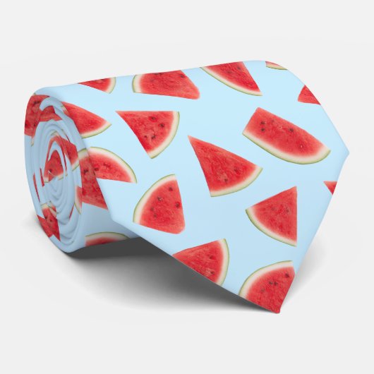 Realistic Watermelon Slice Summer Pattern ネクタイ (ロール)