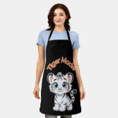 Realistic White Tiger – Photorealistic Wildlife Ar エプロン (着用した状態)