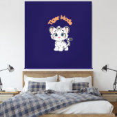 Realistic White Tiger – Photorealistic Wildlife Ar キャンバスプリント (インサイチュ (寝室))