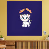 Realistic White Tiger – Photorealistic Wildlife Ar キャンバスプリント (インサイチュ (リビング))