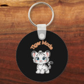 Realistic White Tiger – Photorealistic Wildlife Ar キーホルダー (正面)