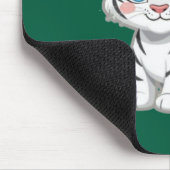 Realistic White Tiger – Photorealistic Wildlife Ar マウスパッド (コーナー)