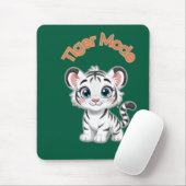 Realistic White Tiger – Photorealistic Wildlife Ar マウスパッド (マウス)