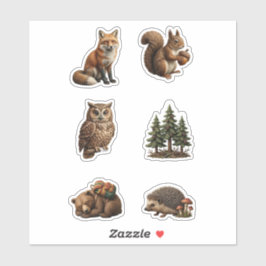 Realistic Woodland Forest Animal Vinyl Stickers  シール