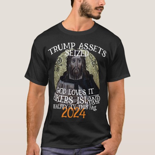 REALITY TV 2024で見たように破産トランプ Tシャツ (正面)