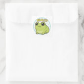 Really Frog Sticker Cute Side Eye Frog Meme Kawaii スクエアシール (バッグ)