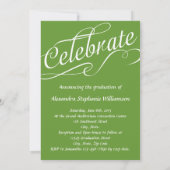 Really Green W/Script 渦巻形の卒業祝 招待状 (裏面)