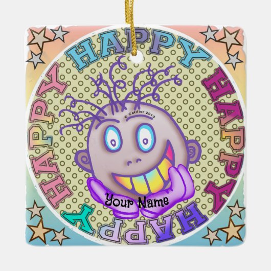 Really Happy Face セラミックオーナメント (正面)