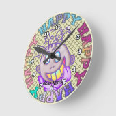 Really Happy Face ラウンド壁時計 (傾斜)