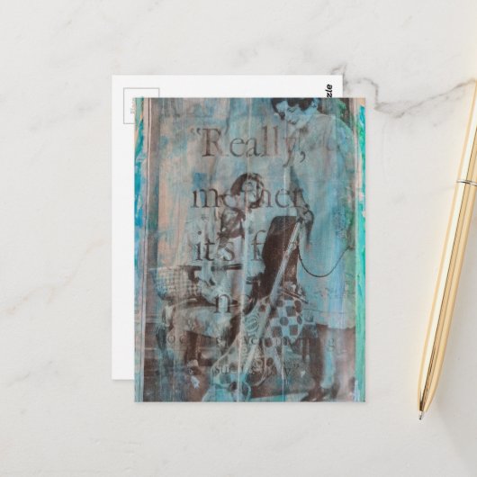 Really Mother a Vacuum Cleaning Collage ポストカード (正面/裏面インサイチュ)