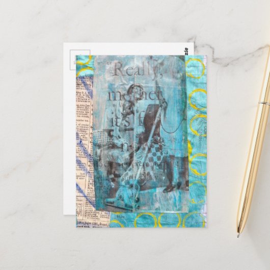 Really Mother a Vacuum Cleaning Collage ポストカード (正面/裏面インサイチュ)