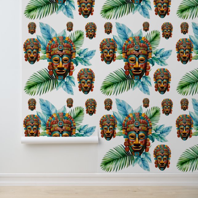Realm of Foliage Tribal Mayan Mask Pattern 壁紙 (アプリケーション)