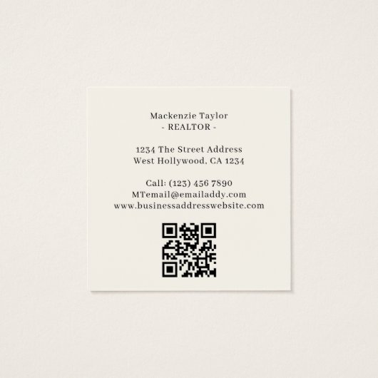 Realtor 2 Photo Professional Personalized QR Code (裏面)