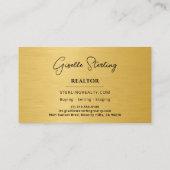Realtor Black Gold Luxury Metallic 名刺 (裏面)