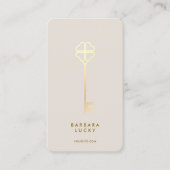 Realtor Broker Mortgage Sand Gold Key Minimal 名刺 (正面)