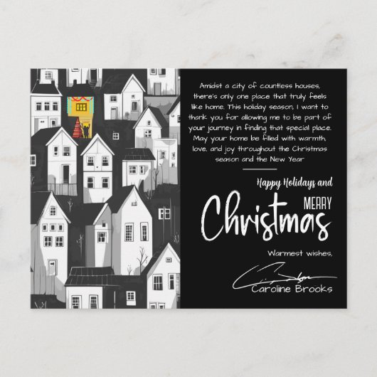 Realtor Christmas Greeting, One Place We call Home シーズンポストカード (正面)